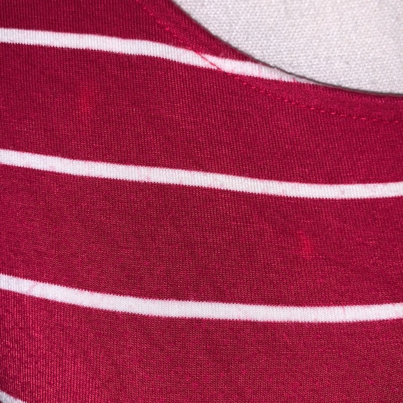 Old Navy red striped long sleeve knee length dress - Picture 3 of 7